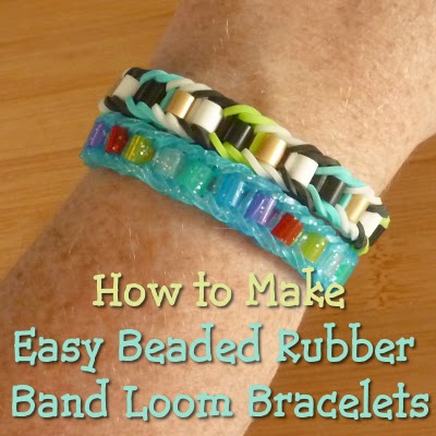 Easy Rainbow Loom Bracelets with Beads Tutorial